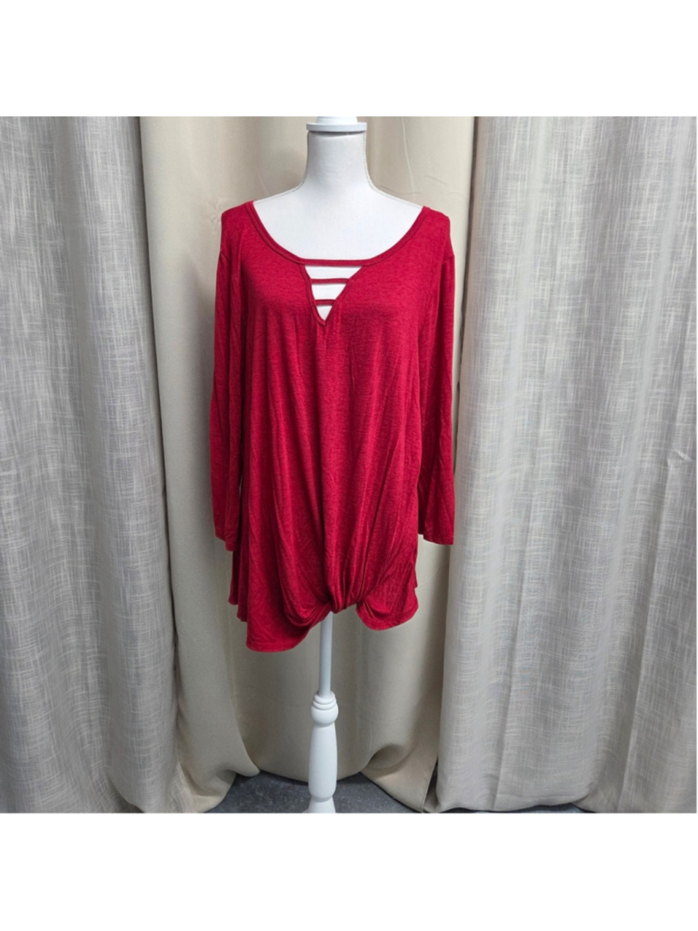 Ecla Women's Crimson Knot-Front Ladder Neck Redhot Fashion Size XL